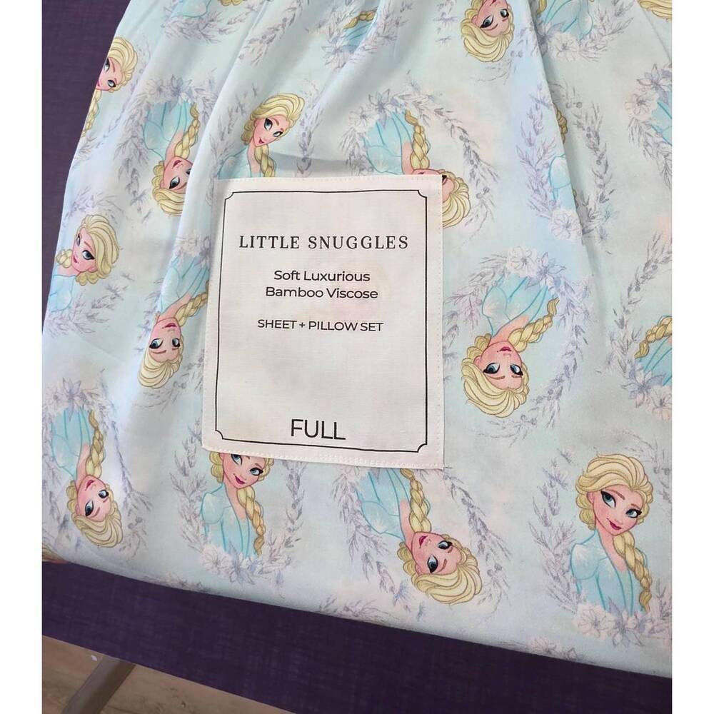 NEW CHARLIES PROJECT girl's ice princess bamboo full sheet set in blue